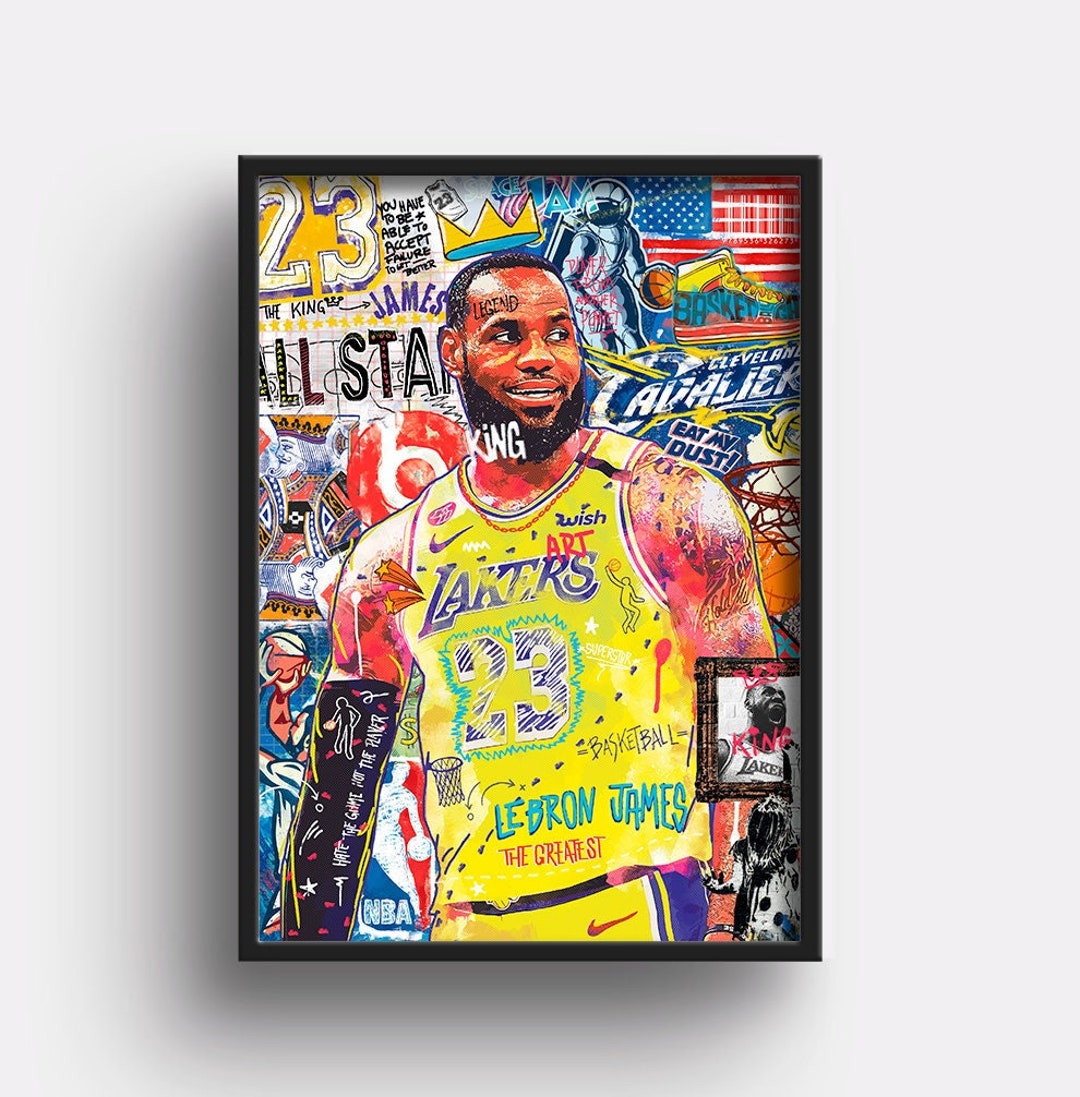 Kobe Bryant Vs Lebron James Wallpaper Home Decor Sports Poster