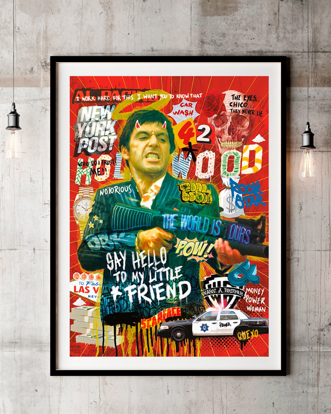 Scarface Al Pacino Poster, Movie Wall Art, Pop Art, Contemporary Home ...