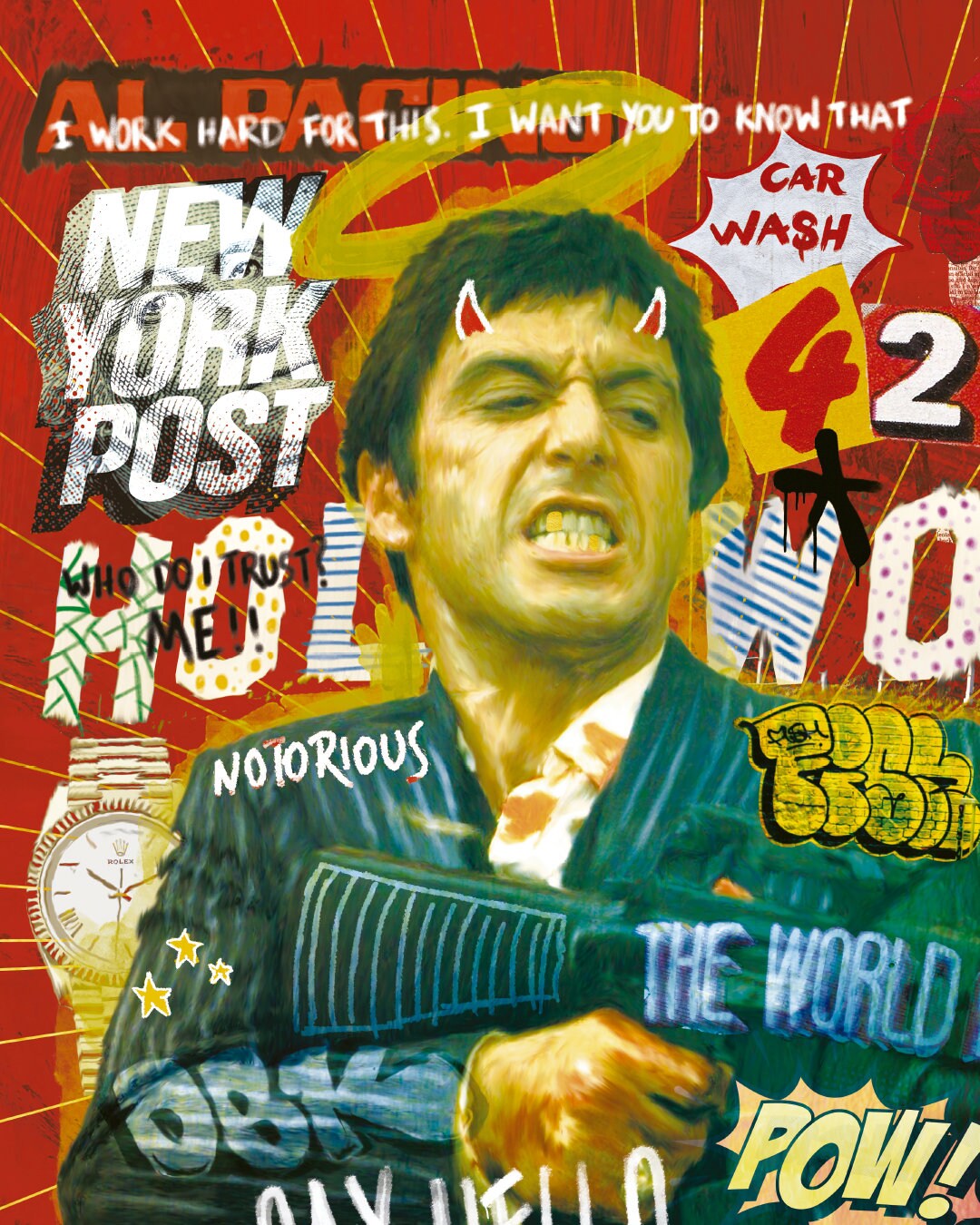 Scarface Al Pacino Poster, Movie Wall Art, Pop Art, Contemporary Home ...