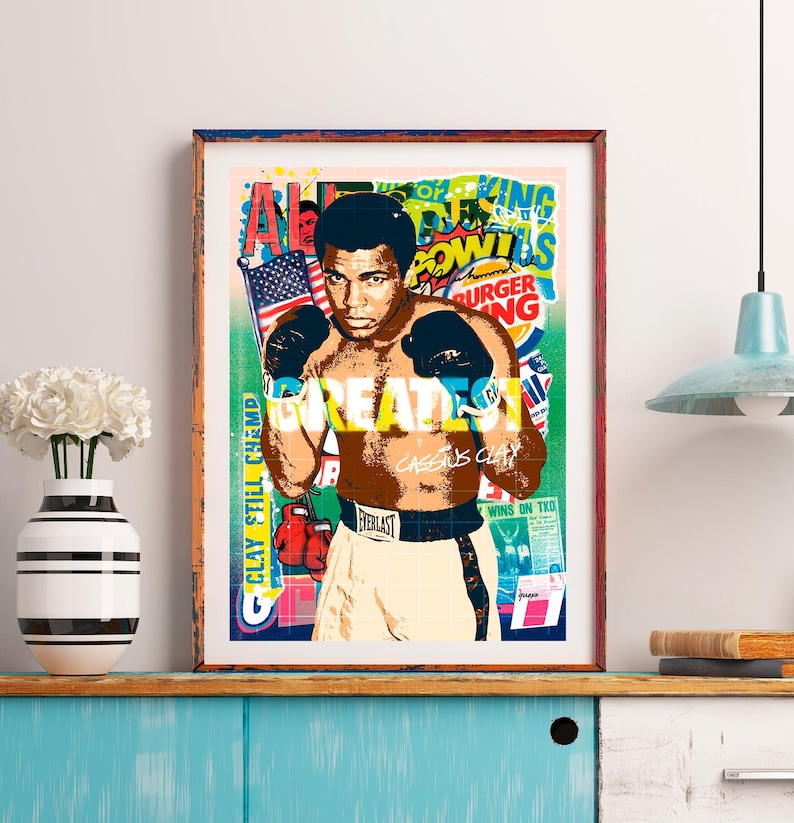 Muhammad Ali Poster Vol 2, Boxing Art, Man Cave Gift, Boxing Wall Decor ...