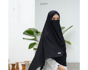 Arumi Instan Free Cadar, Pashmina Instan, Pashmina Syari, Instan Hijab with Niqab, Instan Khimar, Instan Hijab for Muslim Women, Niqab Veil,