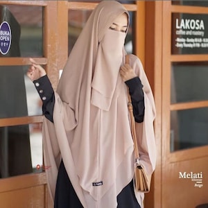 Khimar Melati, Pashmina Instan, Pashmina Syari, Instan Hijab with Niqab, Instan Khimar, Instan Hijab for Muslim Women, Niqab Veil,
