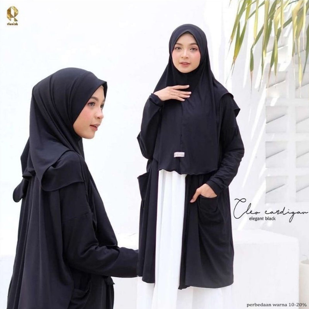 Jersey Khimar Cleo Cardigan: Instant Niqab Hijab for Muslim Women
