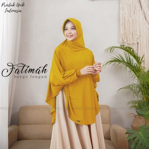 Fatimah Sleeve Hijab, Instan Hijab / with Niqab / Instan Khimar / Instan Hijab for Muslim Women, Niqab Veil