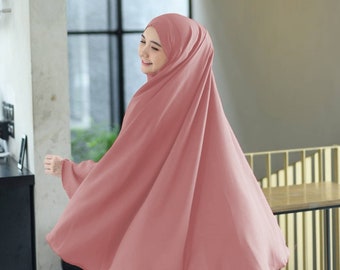 Hijab Bergo Instant, Instan Hijab with Niqab, Instan Khimar, Instan Hijab for Muslim Women, French Khimar Veil Medina Syari Jumbo