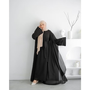 Ladyra Set Abaya | maxy jurk voor moslim vrouwen | abaya kaftan hadj en umrah-open abaya