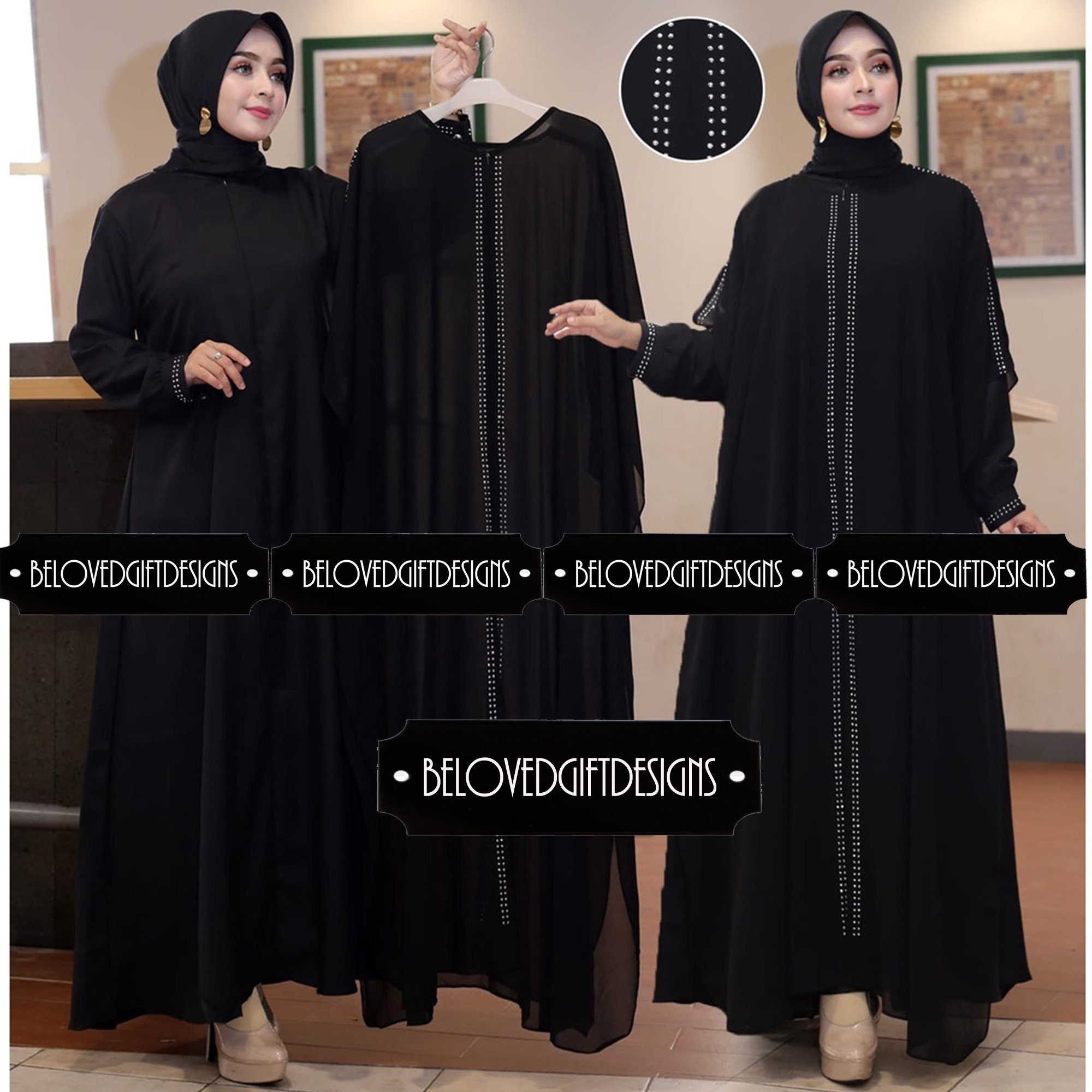 Buy Camellia Abaya: Chiffon Long Turkish Gamis With Inner Online
