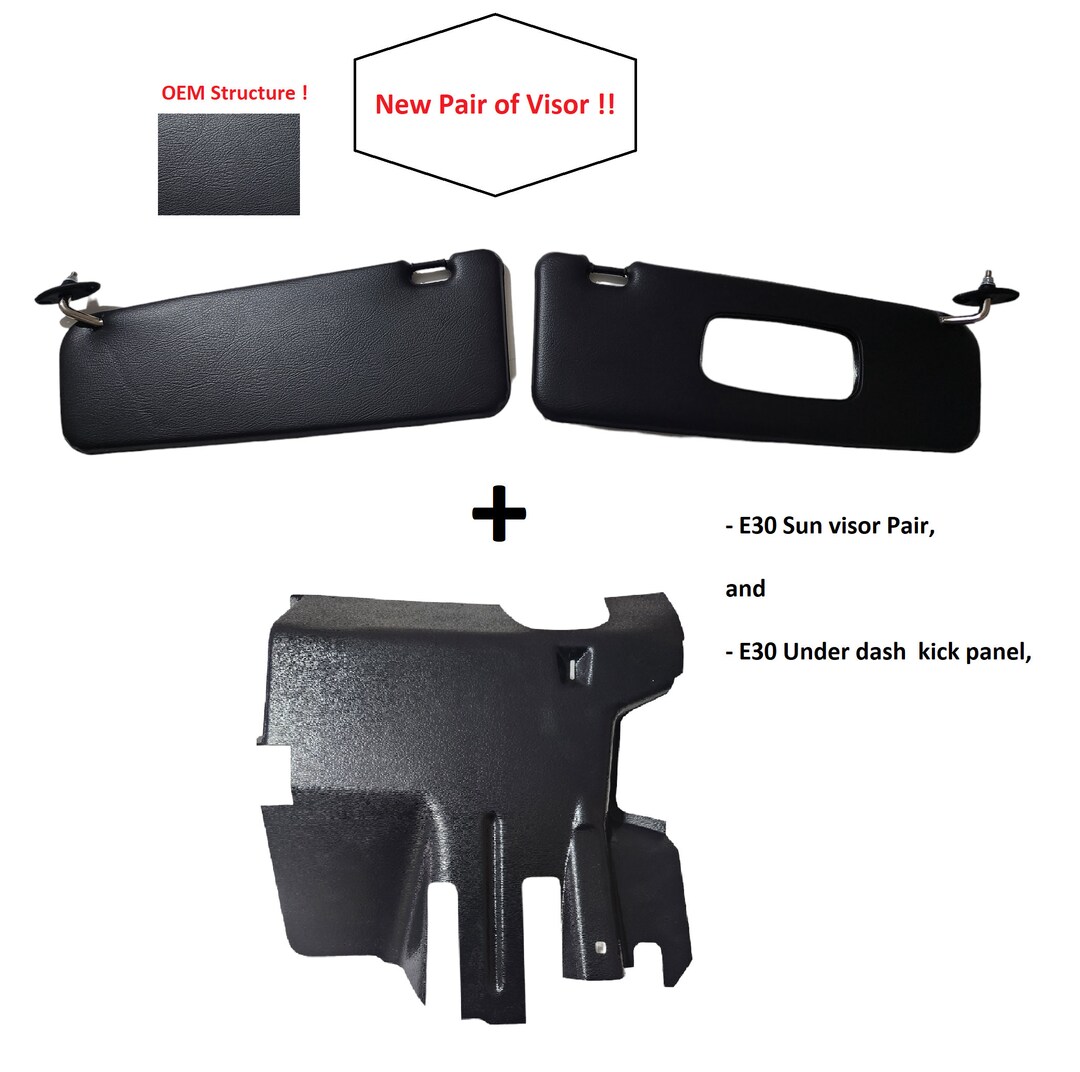 NEW BMW E30 Under Dash Kick Panel and E30 Sun Visor Etsy