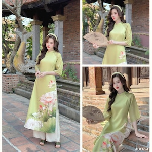 Straight-cut Ao Dai WITH PANTS-Ao dai with modern style-Áo dài cách tân dáng suông-  Ao Dai For Women, Vietnamese Dress For Women