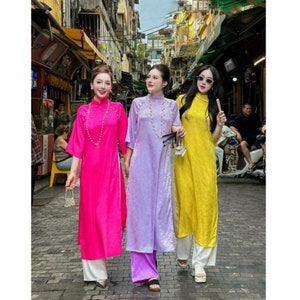 Straight brocade ao dai-Áo dài gấm dáng suông-Áo dài truyền thống ,Ao Dai for Girls, Ao Dai for Women, Ao Dai WEDDING
