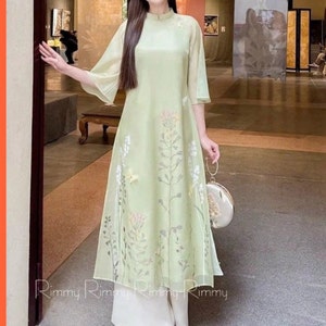 Innovative ao dai made of shiny silk material-Áo dài cách tân chất liệu tơ óng -Ao Dai For Women, Vietnamese Dress For Women