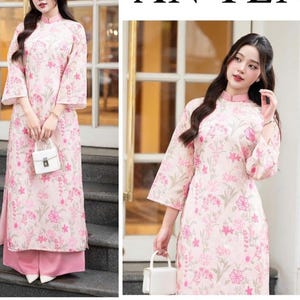 Áo dài cách tân dáng suông tơ 4tà,4-panel silk straight-cut ao dai, Ao Dai For Girls , Ao Dai Dress For Women