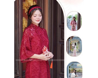 Áo dài cách tân -Innovative ao dai with embroidered, Ao Dai For Women, Vietnamese Dress For Women,Ao Dai For Women, Ao dai for Wedding