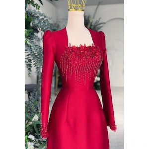 Red Ao Dai for the bride-Áo dài đỏ cho cô dâu-Wedding Ao Dai, Bride and Groom Ao Dai- Ao Dai for Bridal, Ao Dai WEDDING