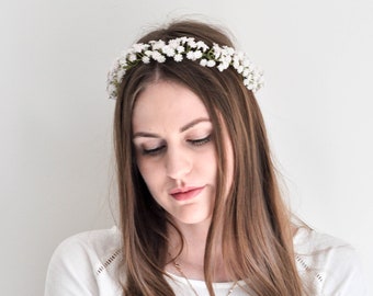 Flower Girl Crown, Wedding Flower Crown, White Flower Crown, Bridal Flower Wreath, Wedding Flowers Hair Accessories, Small Wedding Crown