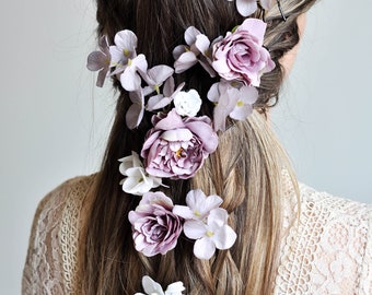 Wedding Flower Hair Pins, Wedding Hairpins Bride, Bridal Hair Accessories, Wedding Hairpins, Hair Pin Vine Bridal, Bride Flower Accessories