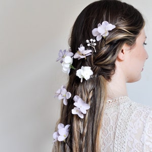 Flower Hairpins, Wedding Hairstyle Bride, Bridal Hair Accessories, Wedding Hairpins, Hair Pin Vine Bridal, Flower Girl Accessories image 7