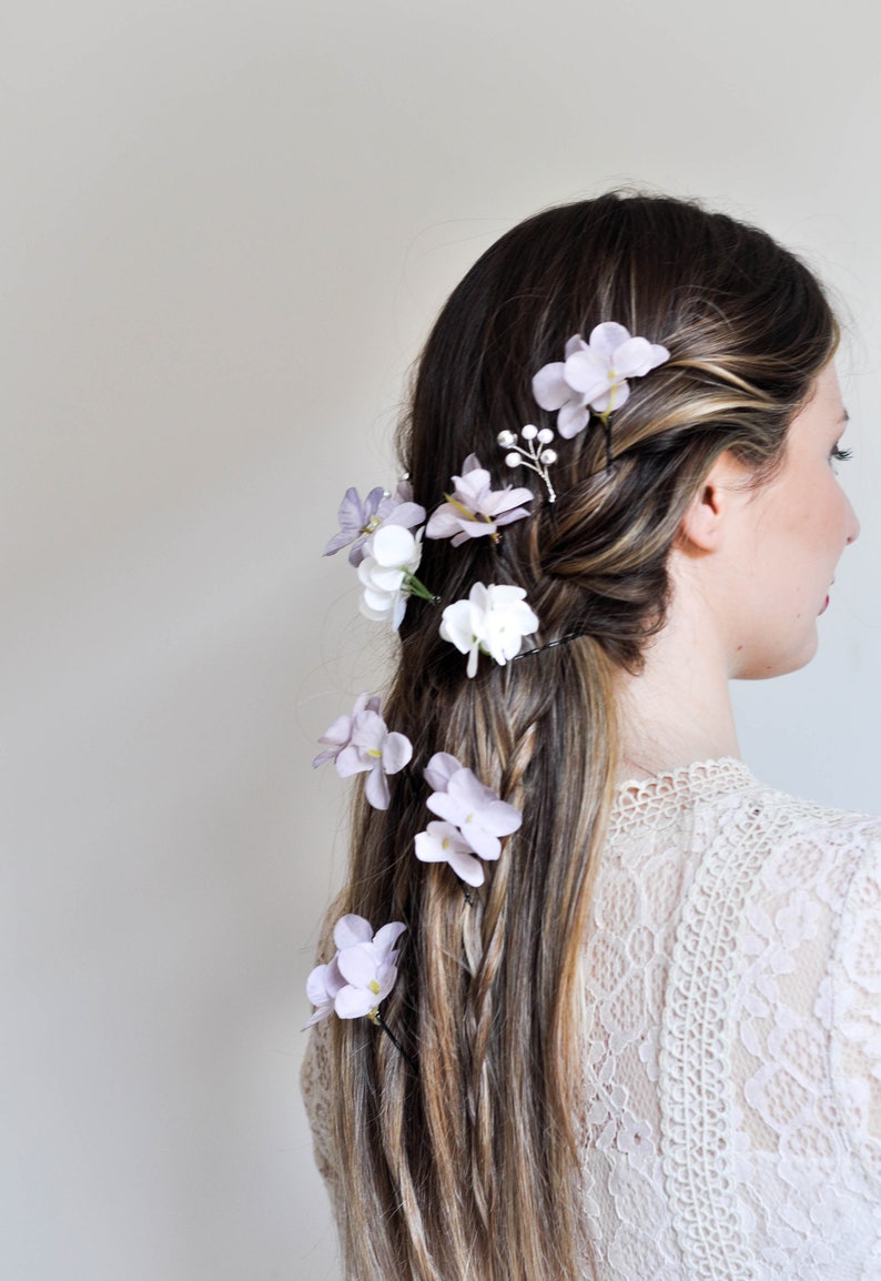 Épingles à cheveux à fleurs, Mariée de coiffure de mariage, Accessoires de cheveux de mariée, Épingles à cheveux de mariage, Épingle à cheveux Vine Bridal, Accessoires de fille de fleur image 7