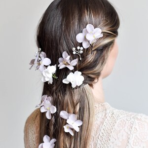 Flower Hairpins, Wedding Hairstyle Bride, Bridal Hair Accessories, Wedding Hairpins, Hair Pin Vine Bridal, Flower Girl Accessories image 8