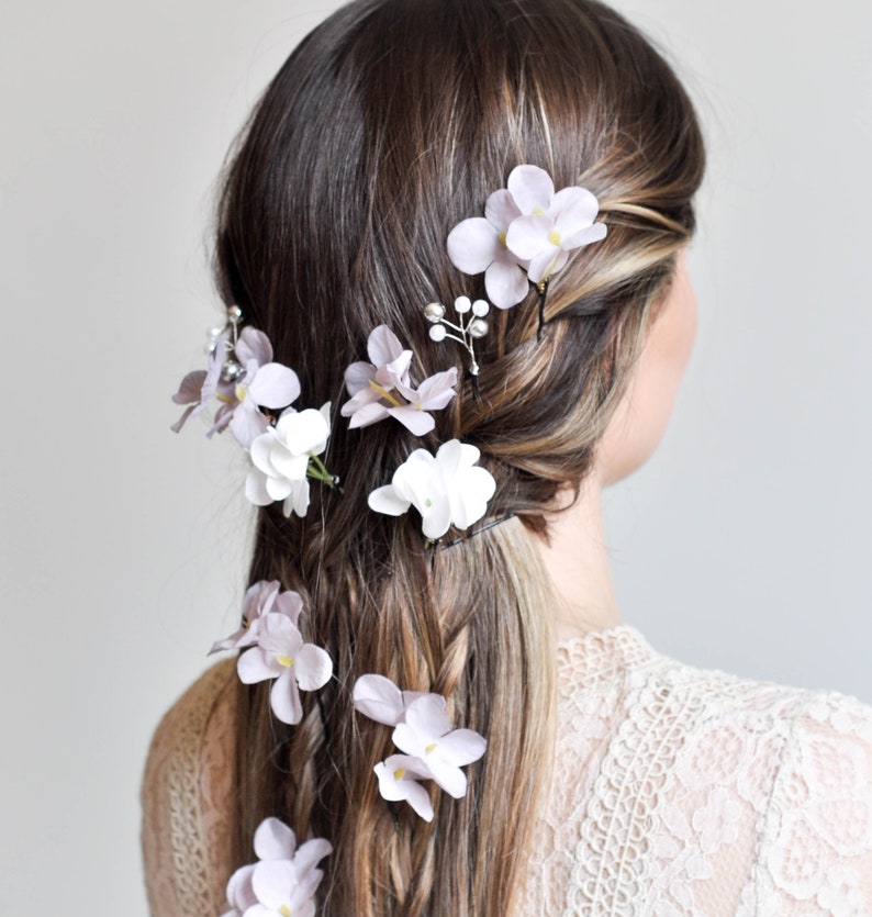 Épingles à cheveux à fleurs, Mariée de coiffure de mariage, Accessoires de cheveux de mariée, Épingles à cheveux de mariage, Épingle à cheveux Vine Bridal, Accessoires de fille de fleur image 8