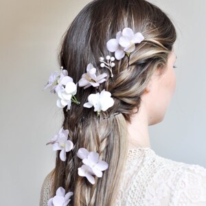 Flower Hairpins, Wedding Hairstyle Bride, Bridal Hair Accessories, Wedding Hairpins, Hair Pin Vine Bridal, Flower Girl Accessories image 6