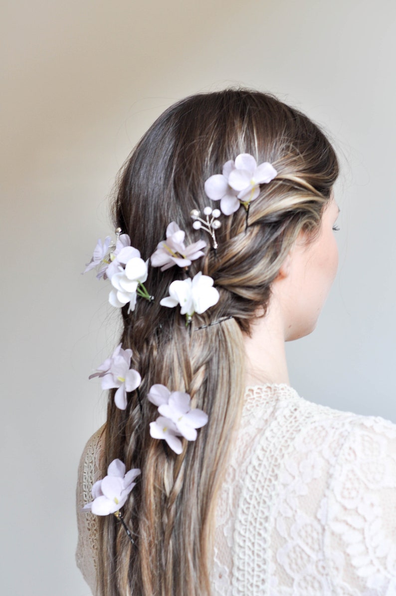 Épingles à cheveux à fleurs, Mariée de coiffure de mariage, Accessoires de cheveux de mariée, Épingles à cheveux de mariage, Épingle à cheveux Vine Bridal, Accessoires de fille de fleur image 6