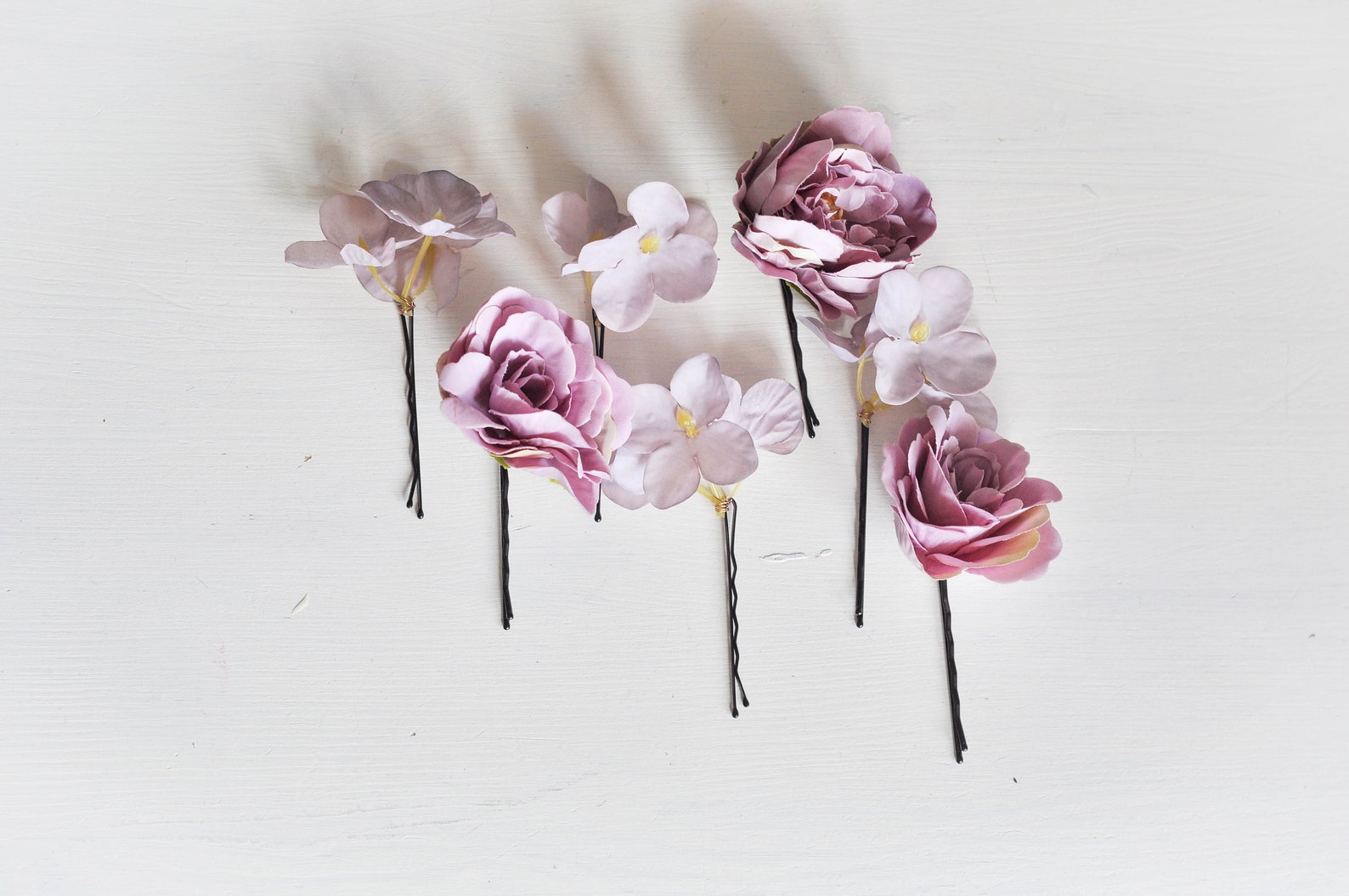 Bridal Hair Pins, Set Floral Hair Pins, Blush Pink Hair Pins