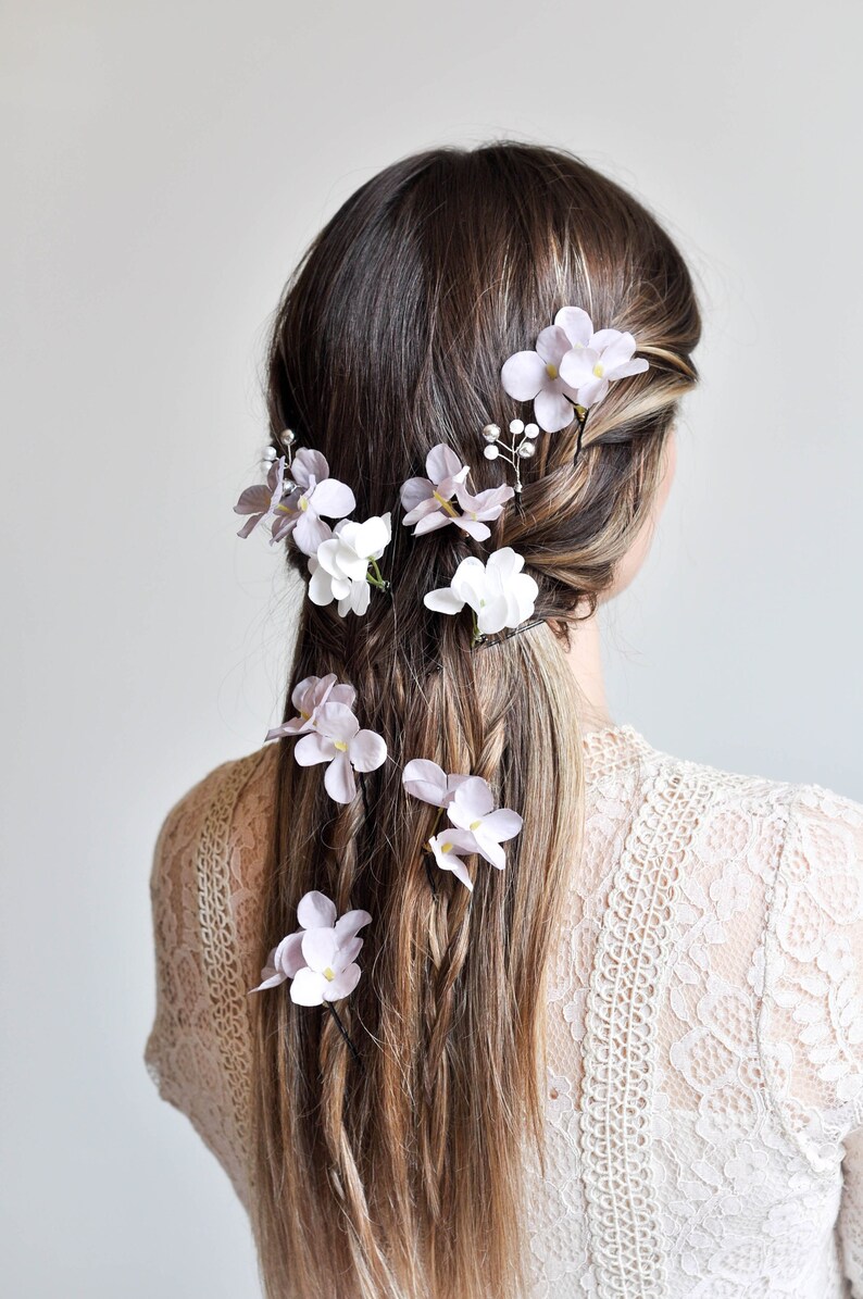 Flower Hairpins, Wedding Hairstyle Bride, Bridal Hair Accessories, Wedding Hairpins, Hair Pin Vine Bridal, Flower Girl Accessories image 1