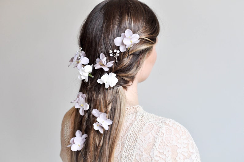 Flower Hairpins, Wedding Hairstyle Bride, Bridal Hair Accessories, Wedding Hairpins, Hair Pin Vine Bridal, Flower Girl Accessories image 3