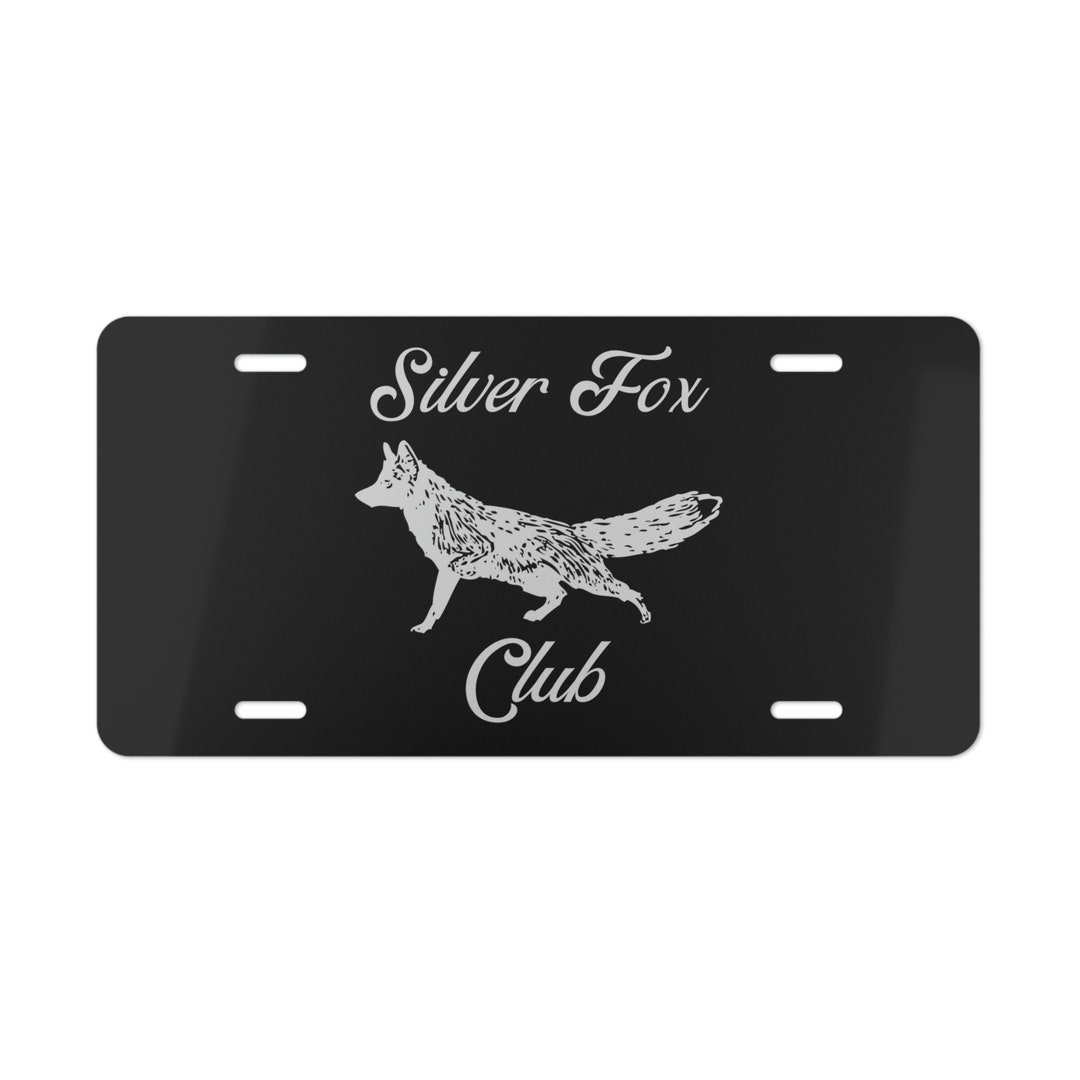 Silver Fox Club Aluminum Vanity Plate - Etsy