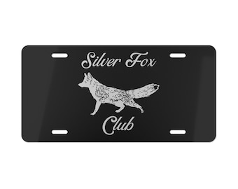 Silver Fox Club Aluminum Vanity Plate