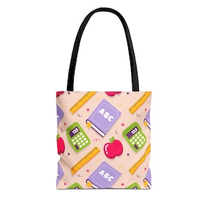 Teacher Tote Bag: Apple Pencil Design - Back to School Carryall