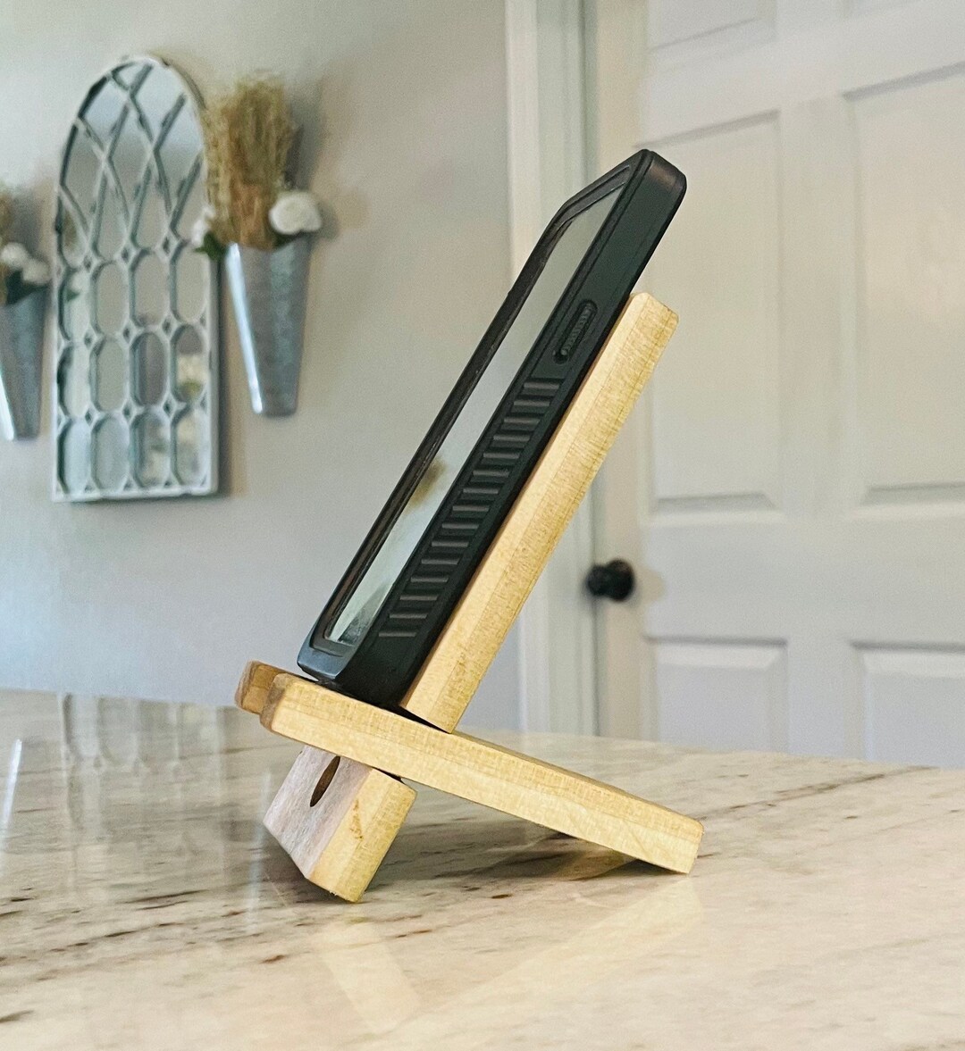 Handcrafted Wooden Cell Phone Standwood Cell Phone Stand Etsy