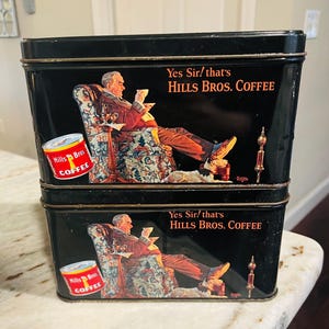 Vintage Hills Bros Coffee Tin & 1998 Nestle Container Set