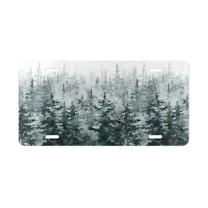 Forest Tree Scene Vanity Plate: Aluminum Car Tag