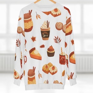 Fall sweater, pumpkin sweater, Thanksgiving all over print sweatshirt, pumpkin shirt