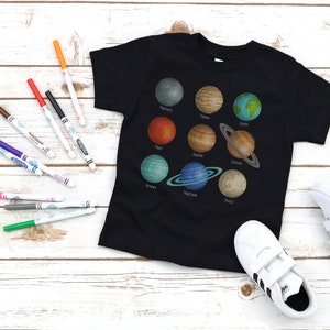 Kids planet t shirt, celestial t shirt, planet shirt for kids, planets, space t shirt, space, celestial, all the planets shirt