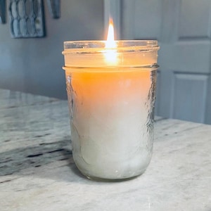 Hand Poured Soy Wax Candle in Mason Jar, 8 Ounce with Fragrance Oil