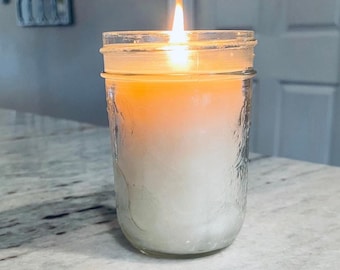 Hand Poured Soy Wax Candle in Mason Jar, 8 Ounce with Fragrance Oil