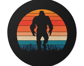 Sasquatch Round Vinyl Stickers, Bigfoot vinyl sticker