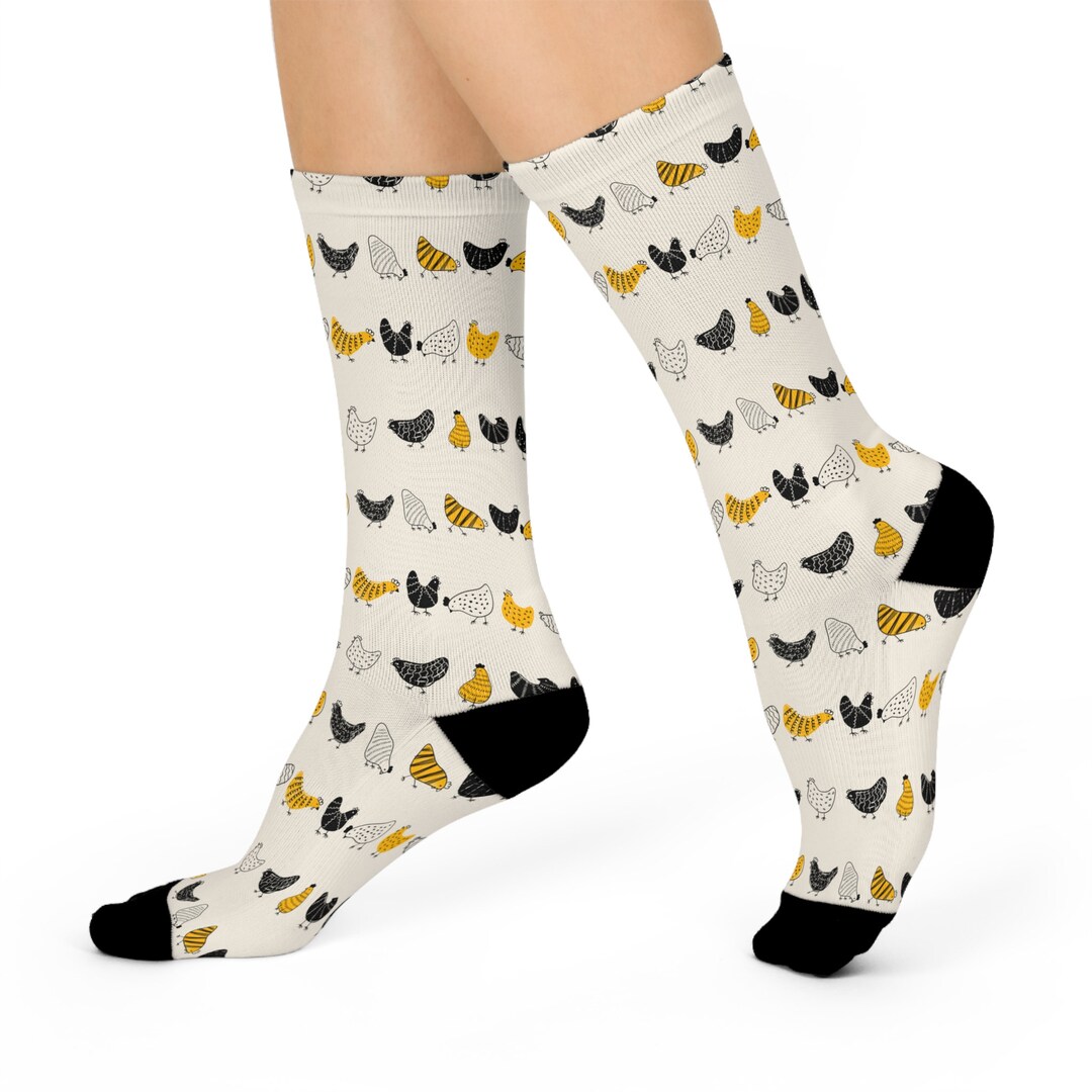 Chicken Socks, Chickens, Farm Animal Socks, Hen Socks, Chicken All Over Print Socks, All Over