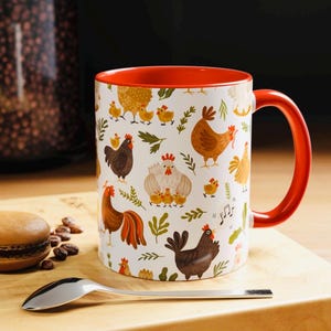 Rooster Coffee Mug: Farm Animal Ceramic Tea Cup