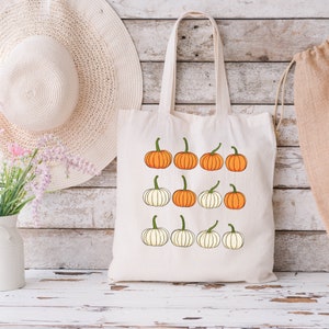 Pumpkin cotton canvas tote bag, pumpkin canvas tote, pumpkin bag, cute pumpkin bag