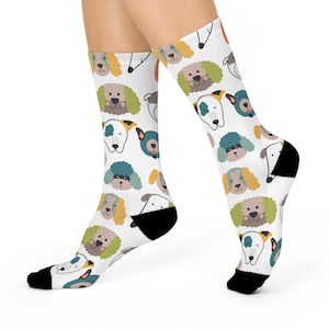dog all over print socks, dog socks, dog faces socks, cute dog socks, all over print socks