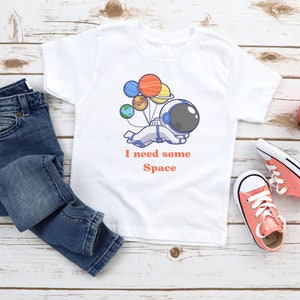 Astronaut & Planets T-shirt: 'I Need Some Space' Celestial Tee