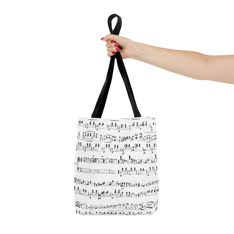 Piano Music Notes Tote Bag | Sheet Music Pattern - Etsy