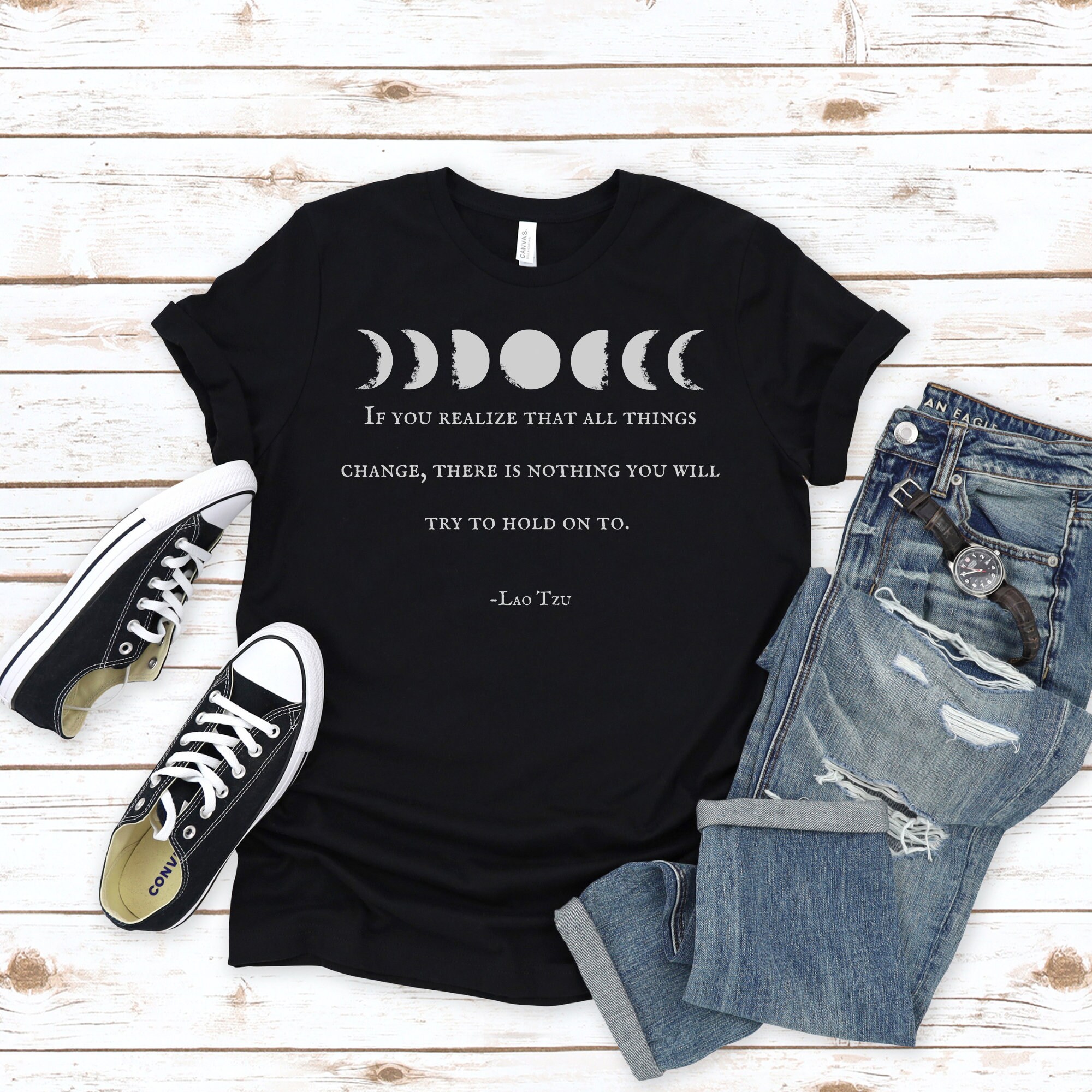 Lao Tzu Quote T-shirt: Moon Phases Graphic Tee - Etsy