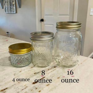 Peppermint Soy Candle in Mason Jar, Hand Poured Winter Scent with Cotton Wick 4 fl oz