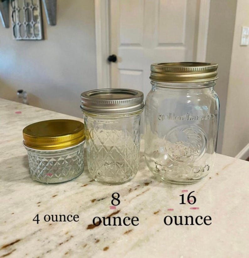 Peppermint Soy Candle in Mason Jar, Hand Poured Winter Scent with Cotton Wick 4 fl oz