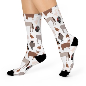 Farm Animal Crew Socks: Novelty Print, Cushioned Comfort
